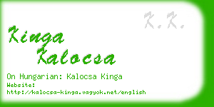 kinga kalocsa business card
